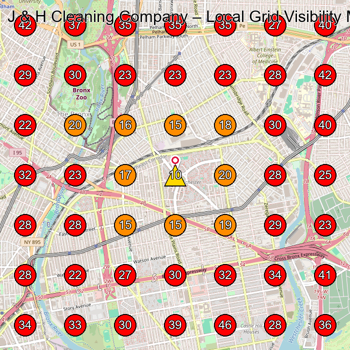 J & H Cleaning Company GeoGrid visibility map for House Cleaning Service in Bronx